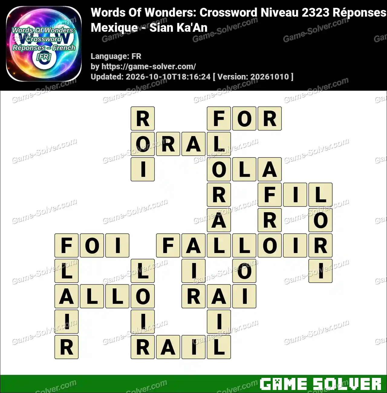 Words Of Wonders: Crossword Niveau 2323 Réponses – Mexique – Sian Ka’An